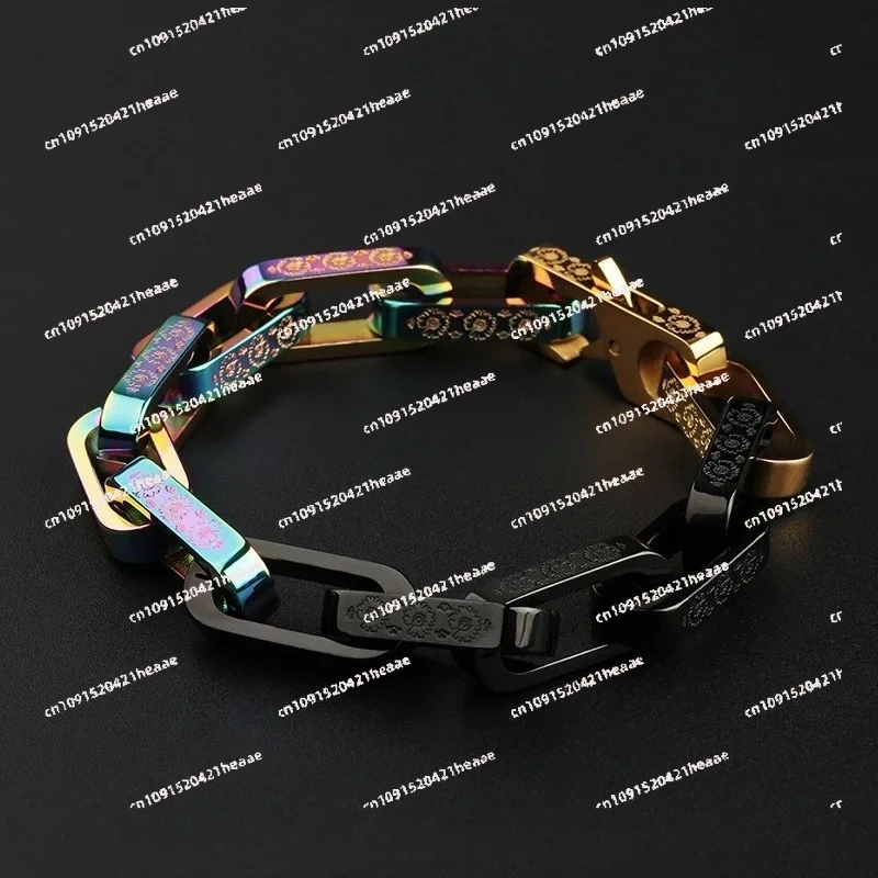 

Подходит для персонализированного сращивания браслета из титановой стали, мужской высококачественный толстый браслет, не выцветает, ювелирные изделия