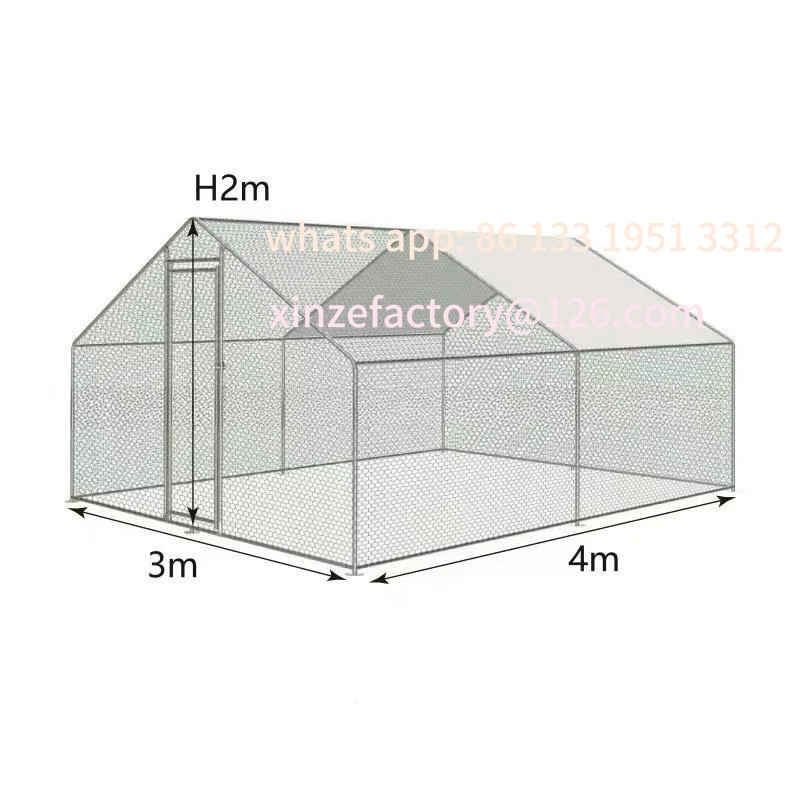 

Customizable Large Outdoor Shed Removable Spire Galvanized Tube Chicken Cage