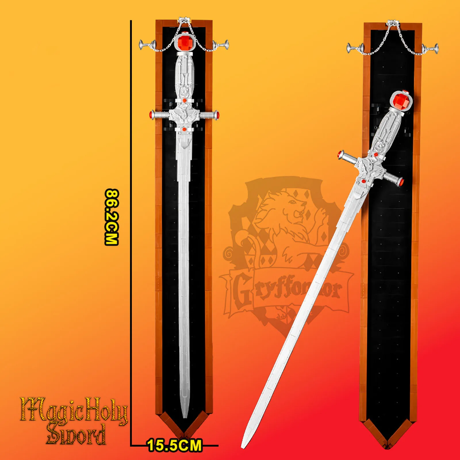 05pcs Magic Sword Building Kit - Legendary Excalibur Replica, Unique Collector's Desk Display