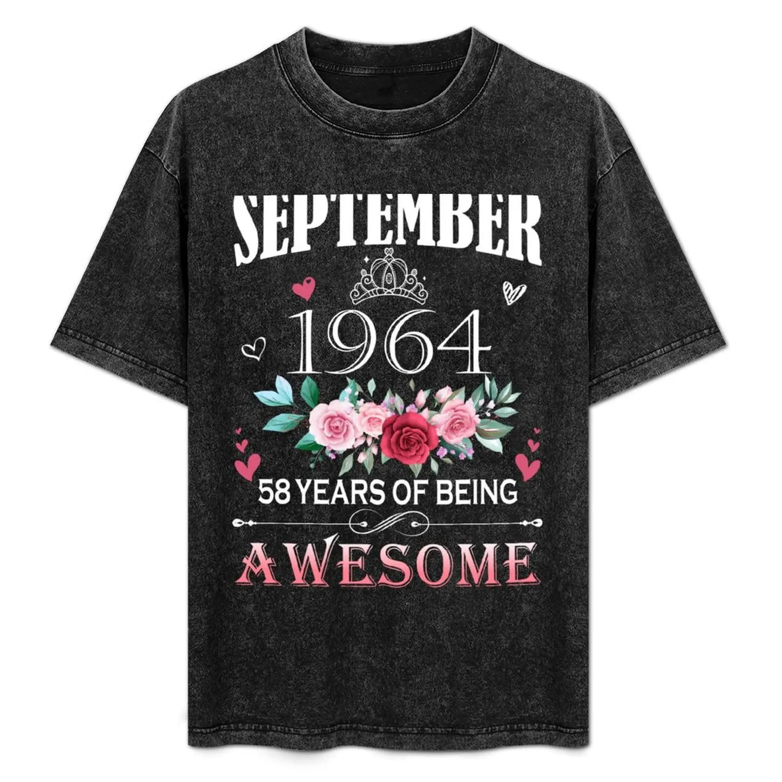 Septiembre de 1964, 58 años de ser una maravillosa flor, edición limitada, camiseta de regalo, camiseta de secado rápido que absorbe la humedad