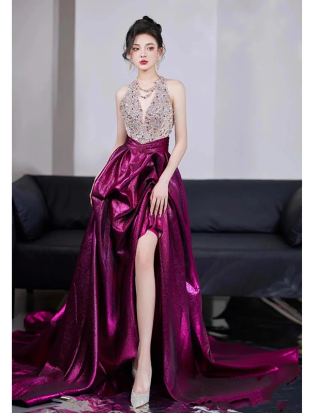 

Ele Long Evening Gown Women's Engagement Banquet Drinking Ceremony Bridal Host Dr Luxury Sensation Cus Made