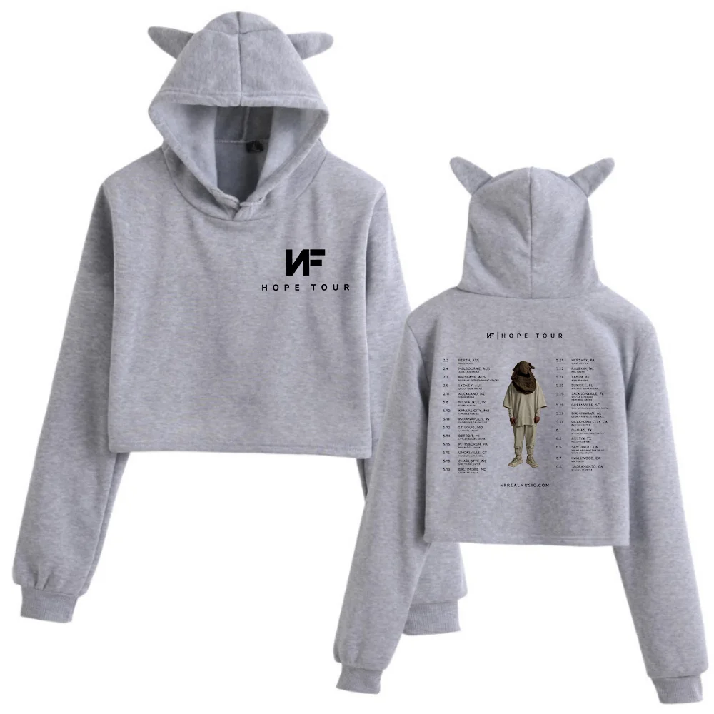 N.F Hope Tour 2024 Cat Ears Long Sleeve Regular Game Fans Gift Printing Girls Fashion Hoodie