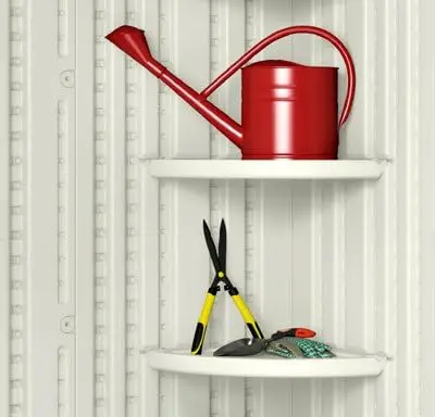 4' x 8' 강화 바닥이 있는 견고한 수지 Tremont 보관 창고, 자연광용 채광창, 잠글 수 있는 이중 도어