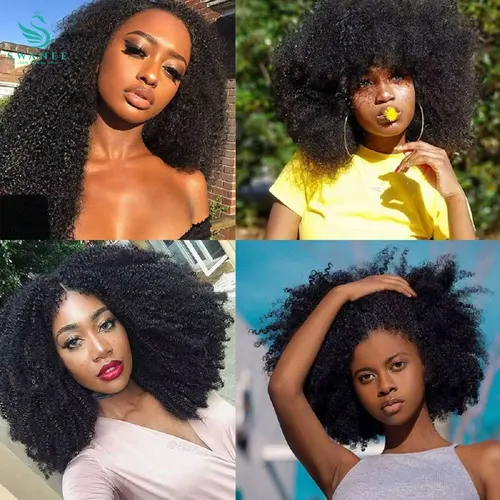 Imagen 2 del producto Extensiones de cabello humano 100% rizado Afro 4C, extensiones de cabello virgen sin procesar de tejido rizado de 10-30 pulgadas para mujeres negras, Color Natural