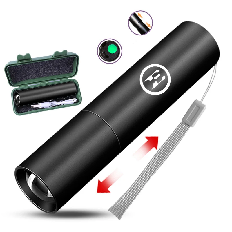 

Car Mini LED Flashlight Waterproof Telescopic Powerful Outdoor Zoom For kia stinger gt hatchback Car accessories