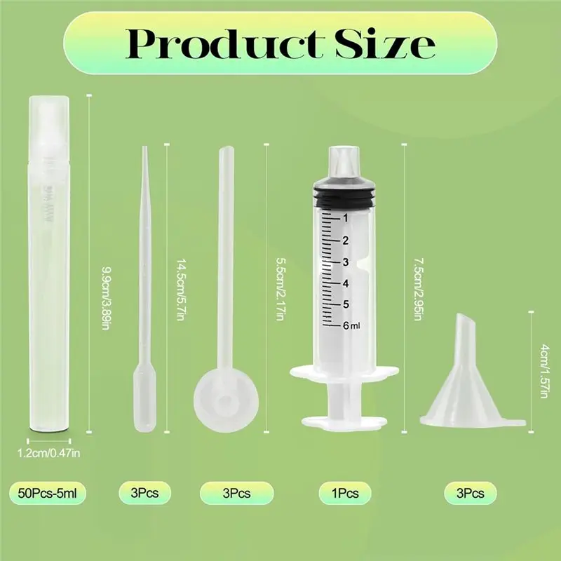 【بسيط】زجاجة صغيرة للسفر سعة 5 مل، حاوية عطر الزيوت العطرية القابلة لإعادة الملء للسفر مع 10 أدوات