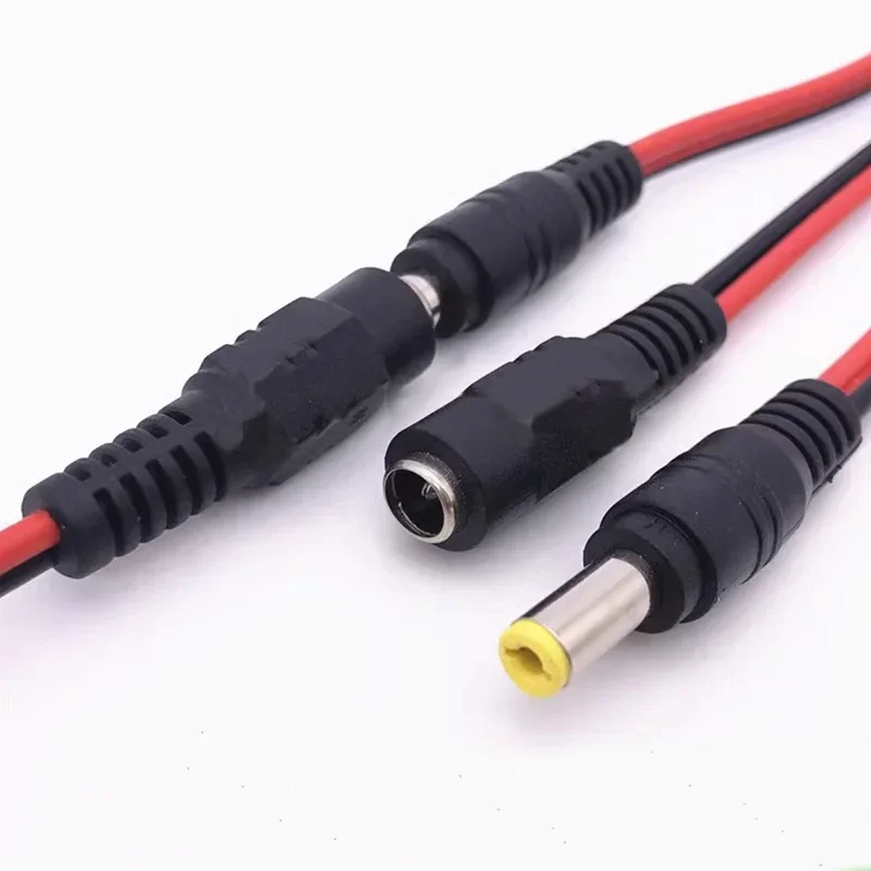 5/20Pcs 5.5*2.1mm Male Female Plug 12V DC Power Pigtail Cable Jack for CCTV Camera Connector Tail Extension 24V DC Wire