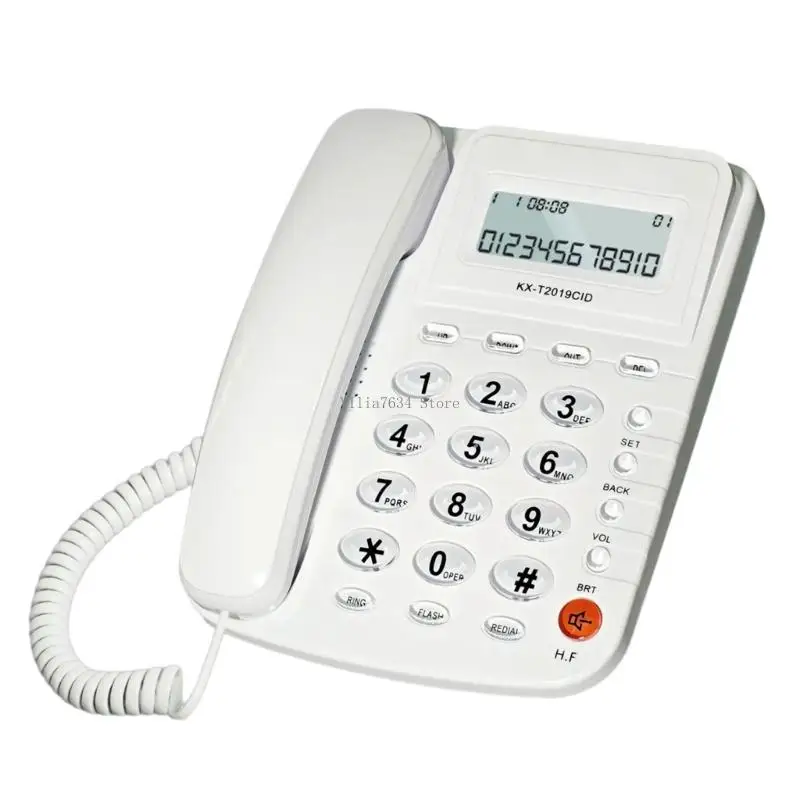 

Corded Telephone Desktop House Phone Seniors Caller Big Button Integrated