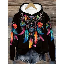 Feather Dreamcatcher 3D Print Hoodies Women Casual Hooded Sweatshirts Streetwear Y2K Pullover Harajuku Tracksuit Female Clothing