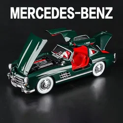 1:24 Scale Car Model Mercedes Benz 300SL Alloy car Model Classic Vintage Diecast Metal Sound Light Collecties Childrens Toy Gift