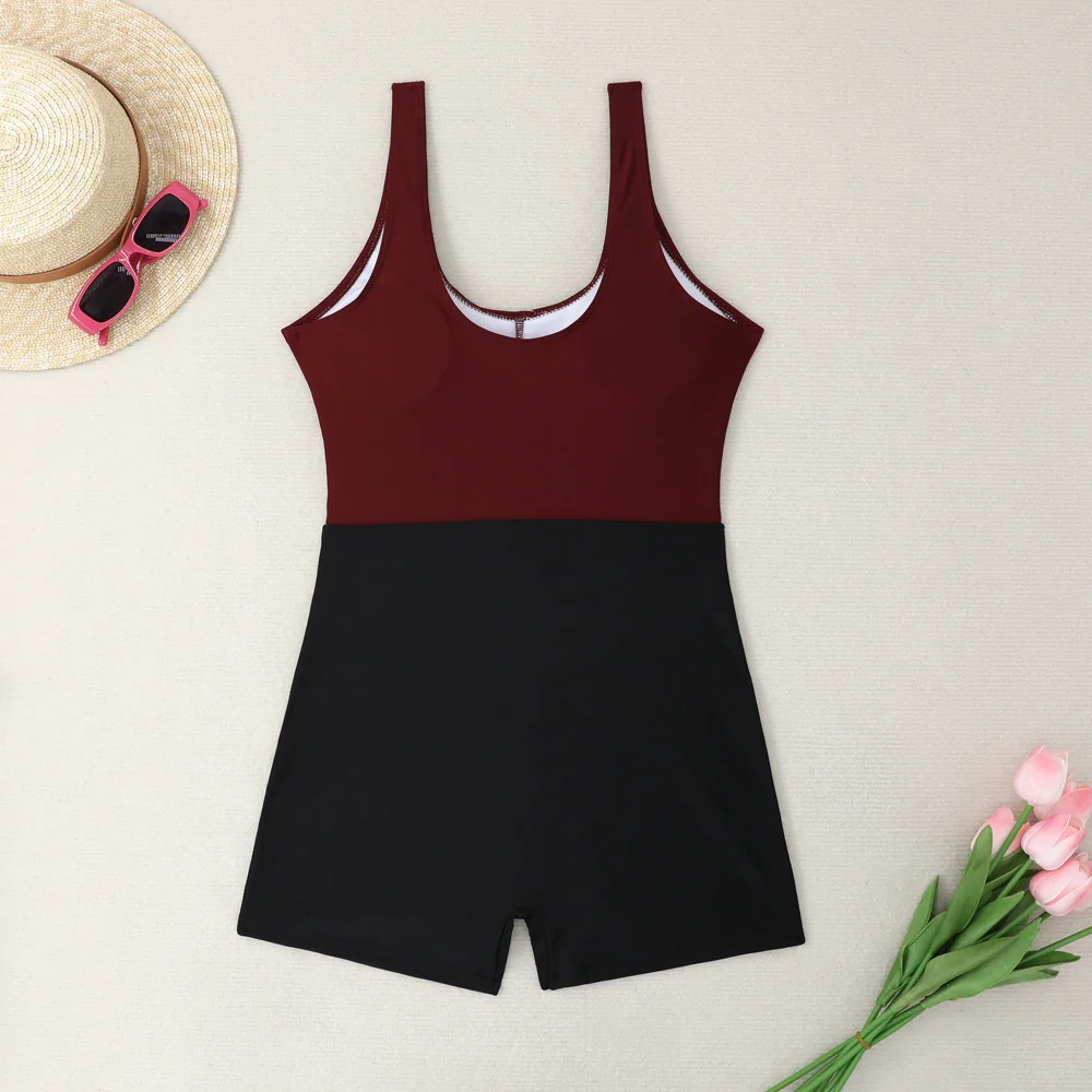 Sexy Hollow Out Bikini Shorts Set High Waist Patchwork Monokini Swimsuit Women Swimwear Beach Summer Outfit Bathing Swiming Suit