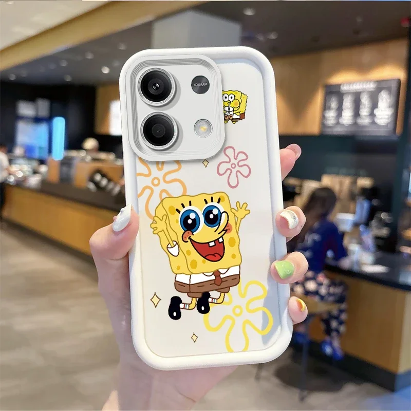 Custodia per telefono antiscivolo SpongeBob per Redmi Note 13 12 Pro Plus 5G Note 13 12 11 10 9 Pro 12C 10C 9C A2 Cover protettiva per telefono Redmi