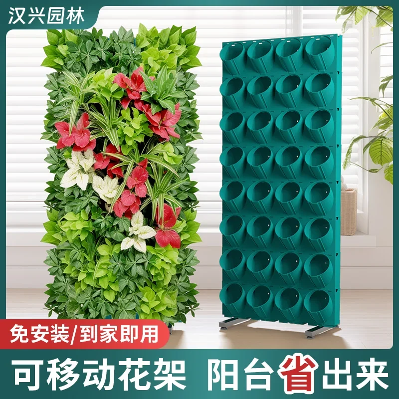 2024 new balcony vegetable planting mobile flower stand plant wall outdoor floor  pot shelf multi-layer rack