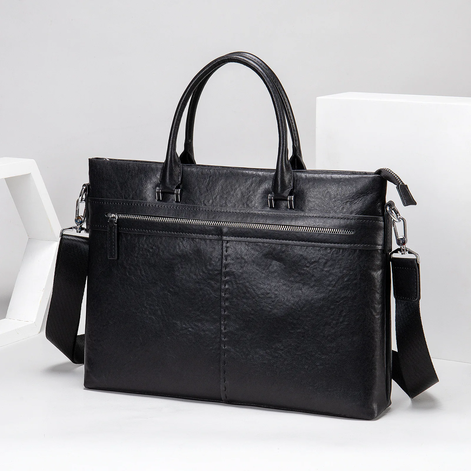 Valigetta da uomo in vera pelle al 100% Borsa da lavoro Borsa da uomo per laptop Borse a tracolla Tote Valigetta da uomo in pelle naturale