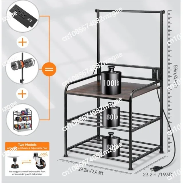 Filament Storage Rack for 3D Printer Frames, Roller Holder System for Organized Filament Management and Accessibility