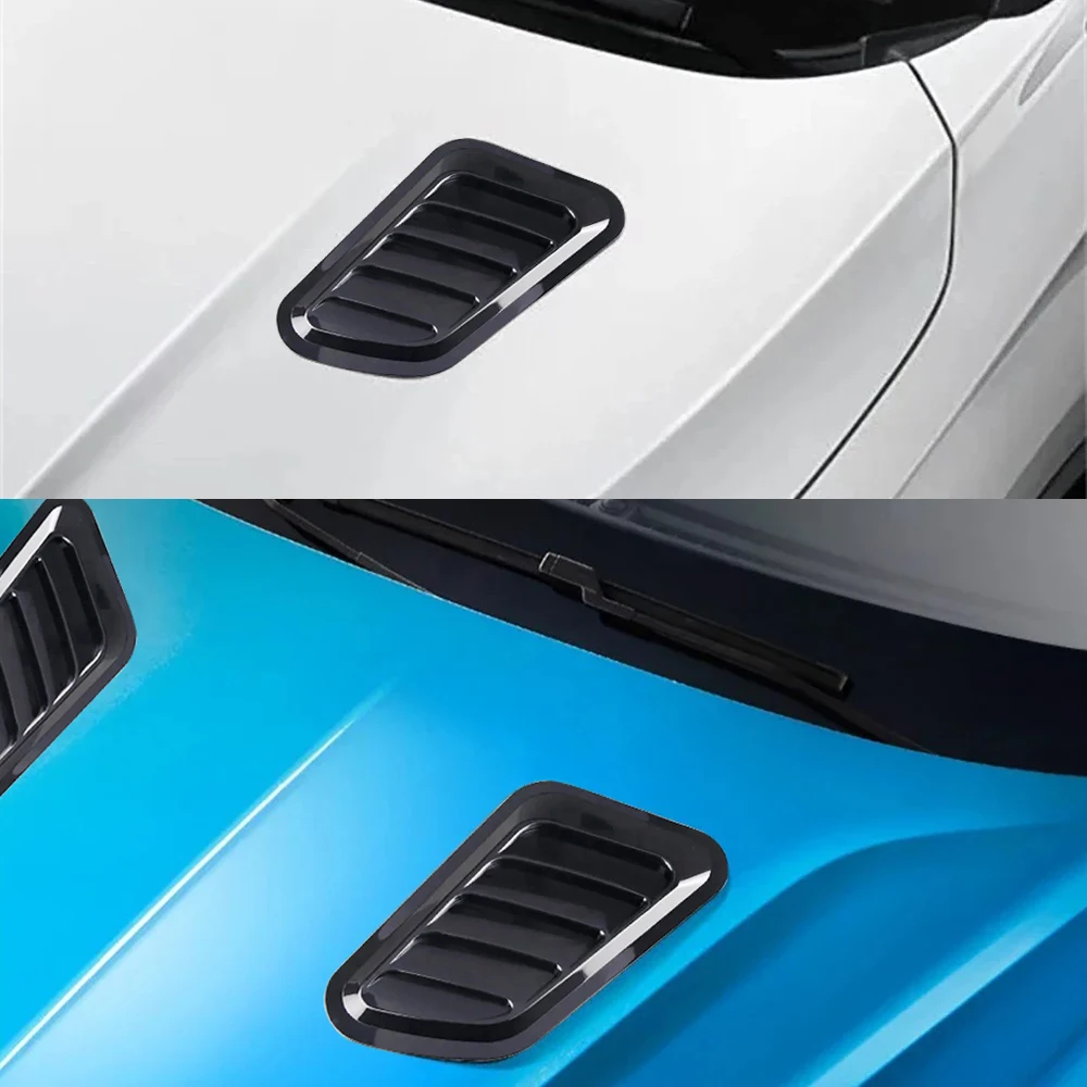 2PCS Universal Car Tuning Hood  Air Flow Intake Decoration Outlet Hood Scoop Bonnet Vent Cover Stickers Decoration Styling