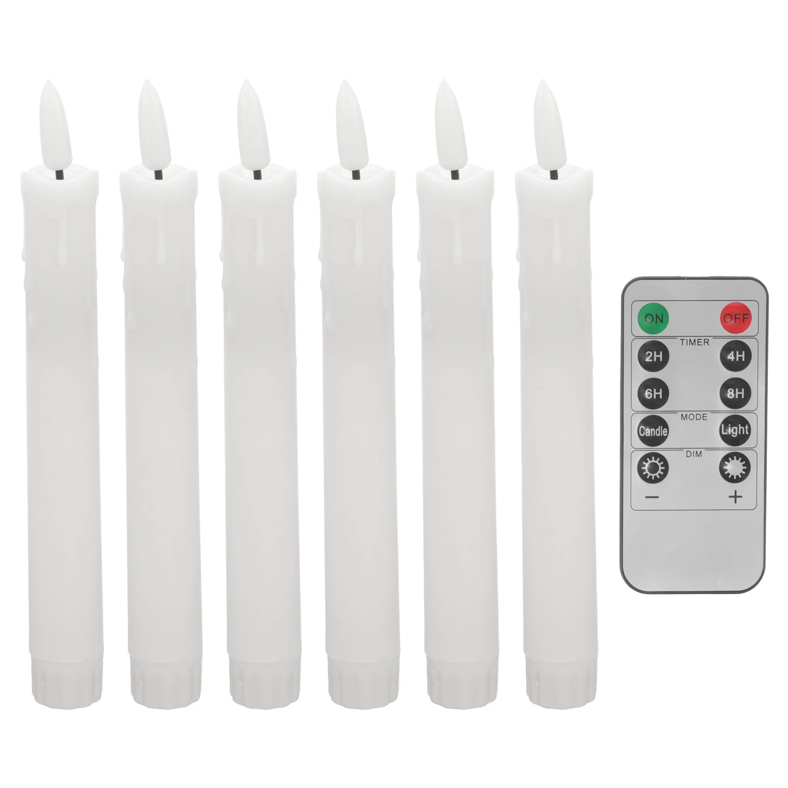 

6pcs Remote Control Led Candles Operated Flickering Flameless Taper Candles For Indoor Home Decor Christmas Window