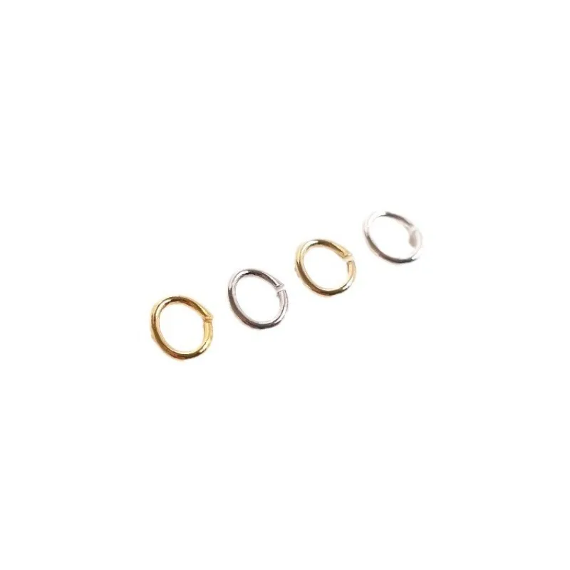 

14K Titanium Steel Gold-coated Oval Small Ring 18K Gold Open Single Ring DIY Bracelet Jewelry Chain Connecting Ring