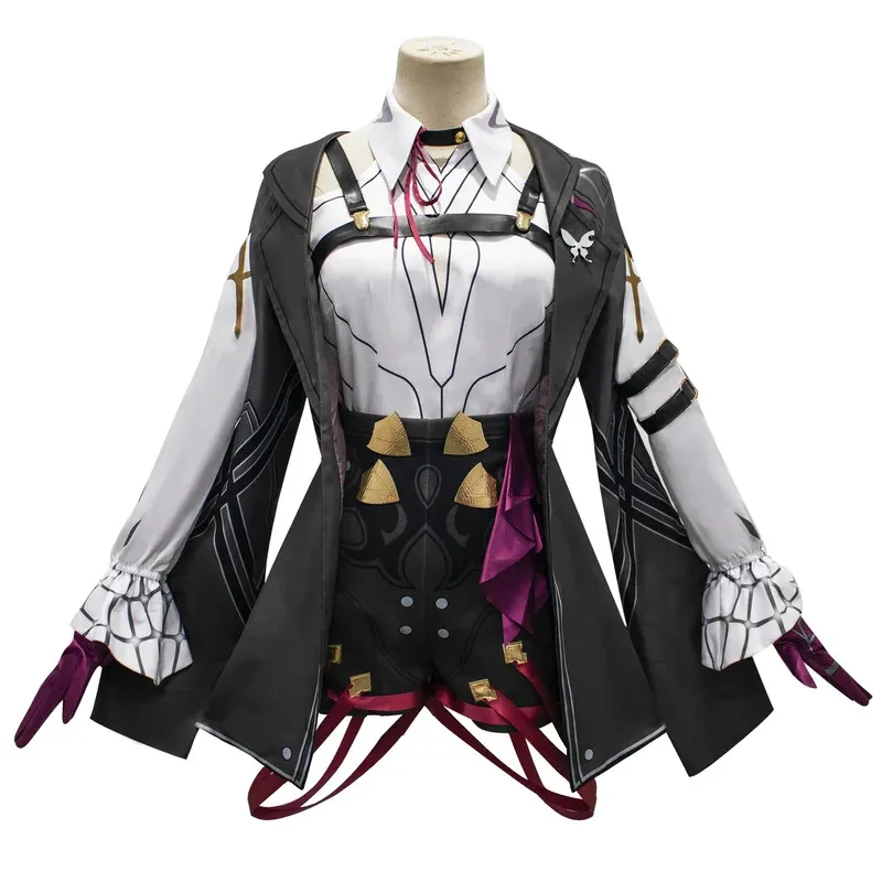 스타 레일 혼카이 코스프레 의상 헬로윈 파티 정장 가발 포함 Kafka 의상 유니폼v;2,r'6;t.