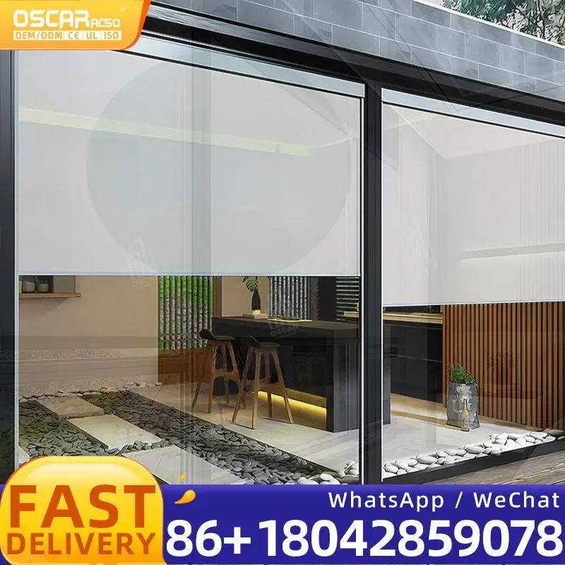 

Уличные рулонные шторы с защитой от УФ-излучения, вертикальные тканевые экраны с однотонной текстурой для патио, балкона, сада