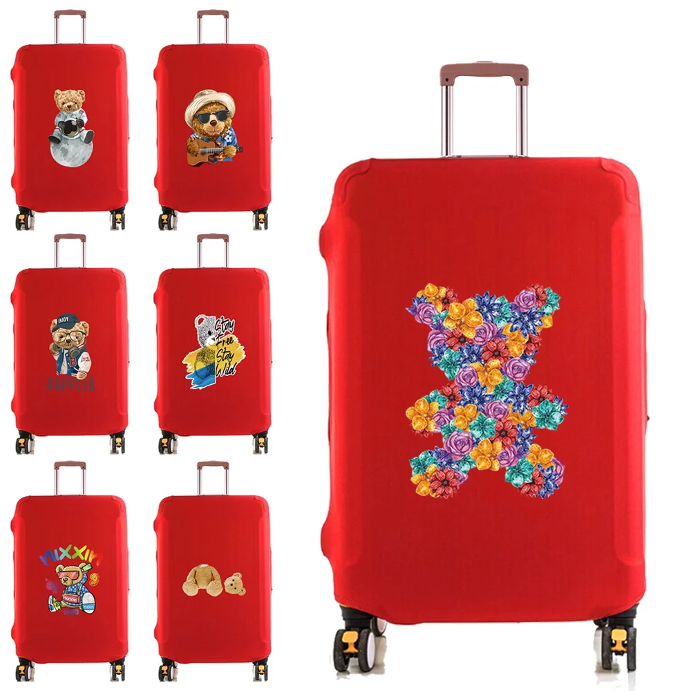 Luggage Cover Protector Elastic Dust  Case Suitcase Dust Cover Fit 18-28 Inch Trolley Baggage Travel Accessories Bear  Print