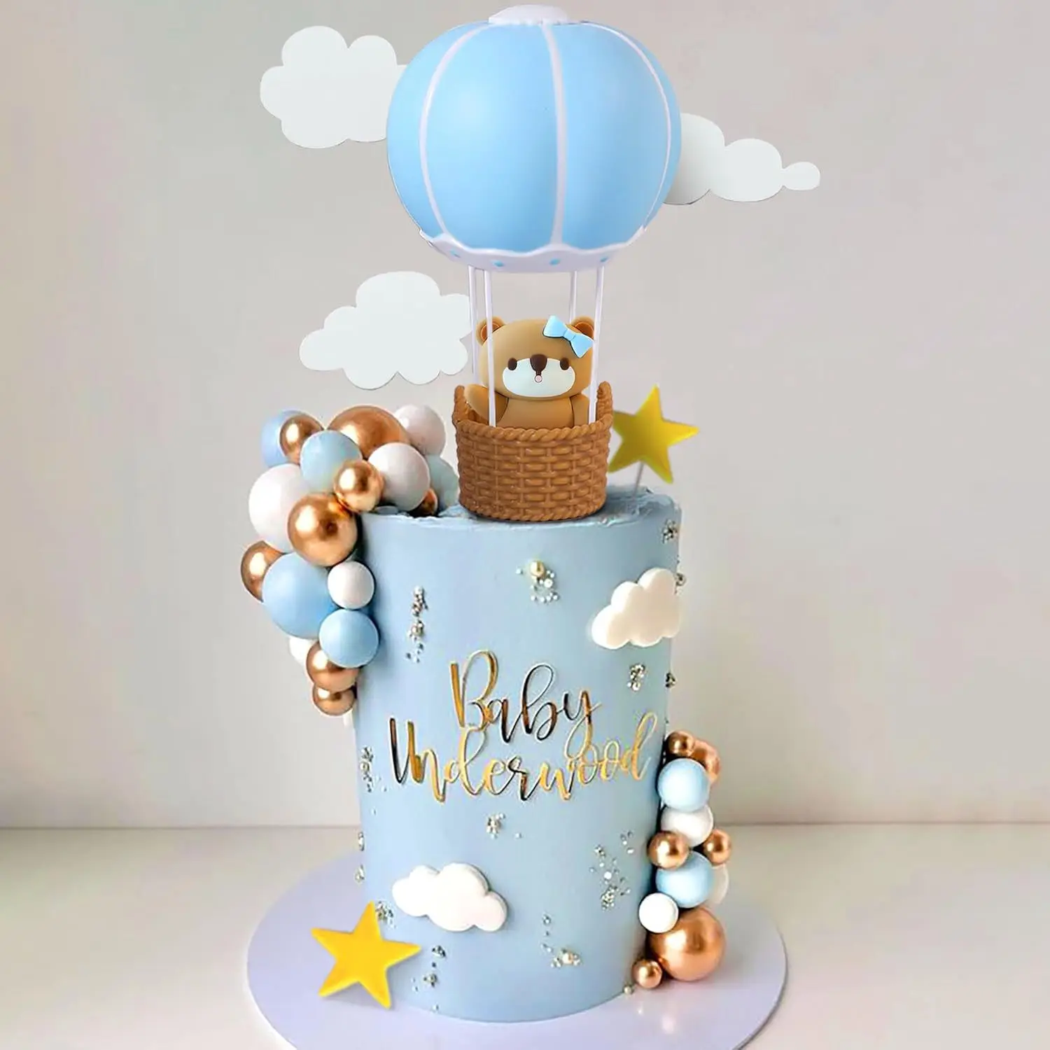 Bär Kuchen Dekorationen Heißluft Ballon Figur Rosa Blau Bär Kuchen Ornament Für Mädchen Junge Baby Dusche Geburtstag Party Dekorationen – Detail 4