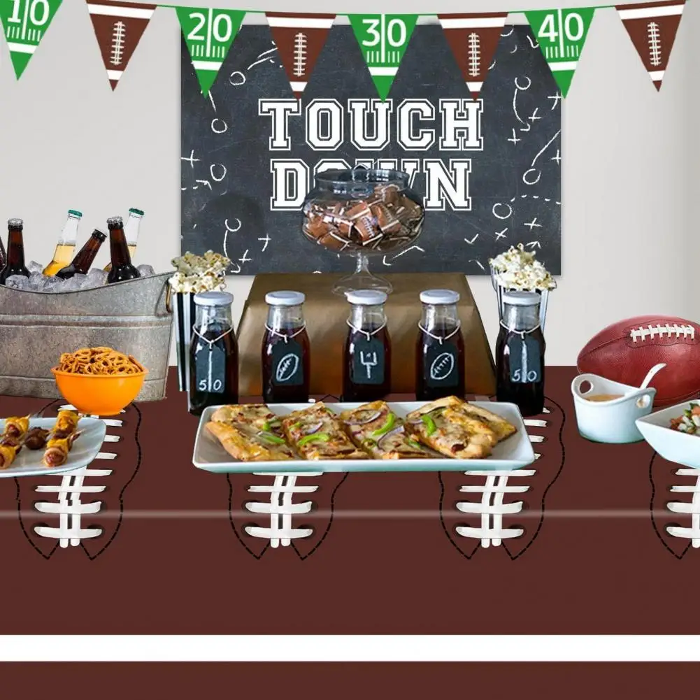 Rugby Party Table Cover Football Yard Line Table Cover Vibrant Football Field Rugby Disposable Tablecloth for Sports for Indoor