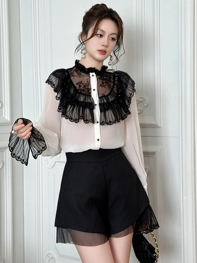 Roupas femininas commute preto calça curta senhoras chique mujer cintura alta bolso perna larga solta shorts calças ocasião formal casual