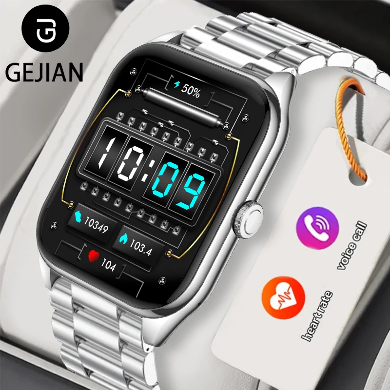 

Новые интеллектуальные часы GEJIAN с Bluetooth-вызовом 5,2, 1,95-дюймовый TFT-экран, мониторинг сердечного ритма и здоровья, часы с несколькими спортивными режимами