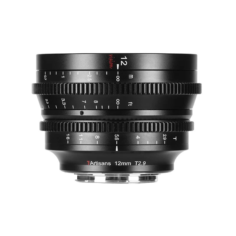 7artisans 12 mm T2.9 APS-C Ultraweitwinkel-Cine-Objektiv mit großer Blende für Sony E A7 A7II A7RII Micro 4/3 EPM1 EPM2 EPL1 Fujifilm XT4 XH2 Nikon Z Z6 Z7 ZFC Sigma FP Panasonic S1 S1H S5 Leica SL