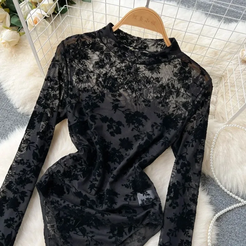 Jumpsuits for Women 2023 Lace O-neck Slim Rompers Female Korean Style Embroidery Sexy Bodysuit Summer Dropshipping