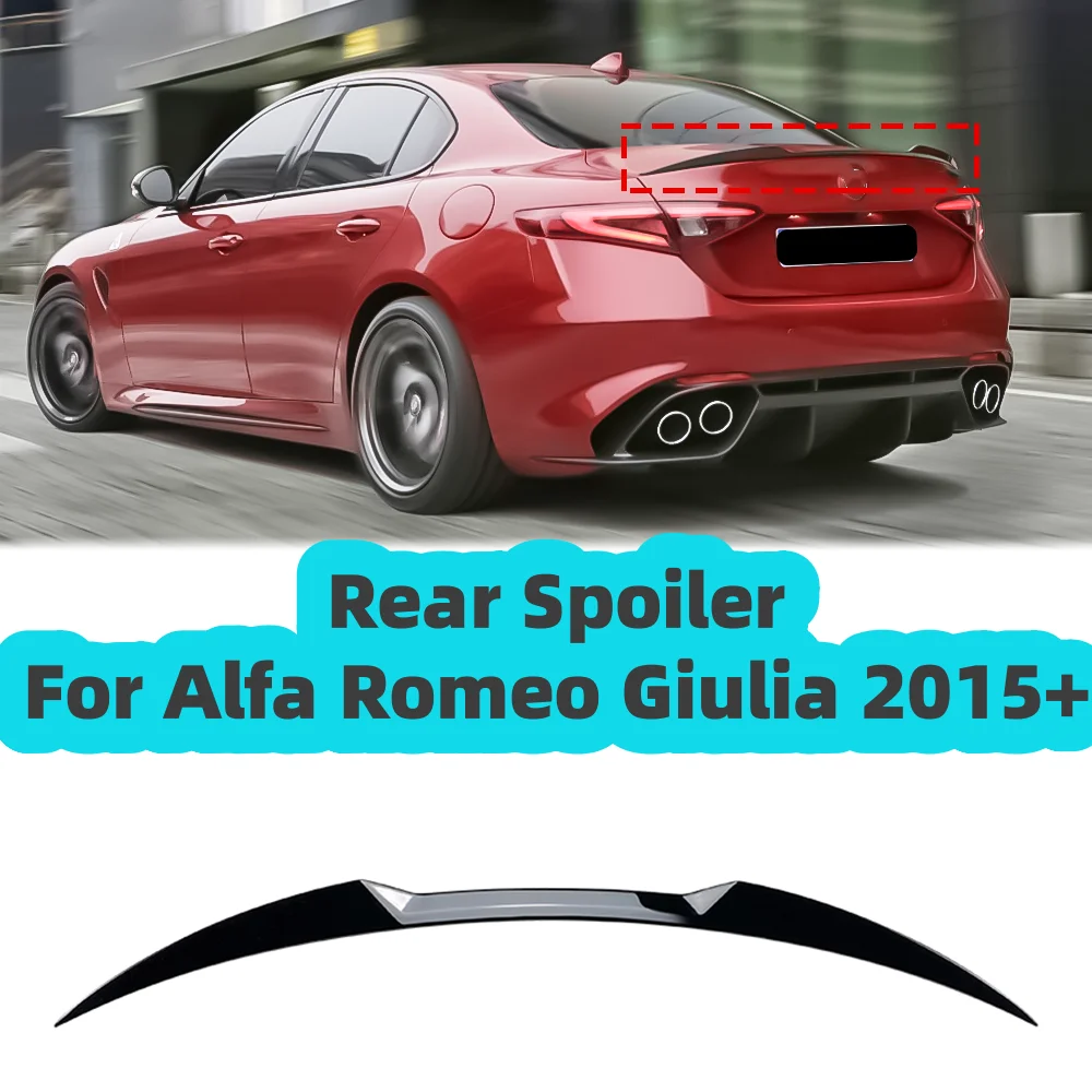 

Carbon Fiber Look Car Rear Trunk Wing Spoiler Kit For Alfa Romeo Giulia 2015+ Wing Body Kit Refit Decoration Fixed Wind