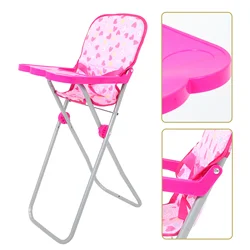 Juguetes Silla de comedor Accesorios para bebés Muñecas Trona para carrito Plegable 5600X3100X2300CM Roba Pequeño Rosa Niño