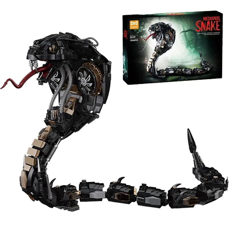 

1036PCS Creative Mechanical Cobra Dendroaspis Polylepis Building Blocks Construction Bricks Toy Good Gift for Friends