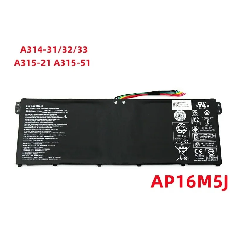 Replacement battery AP16M5J Suitable for A314-31/32/33  A315-21 A315-51 laptop batteries 4810mah
