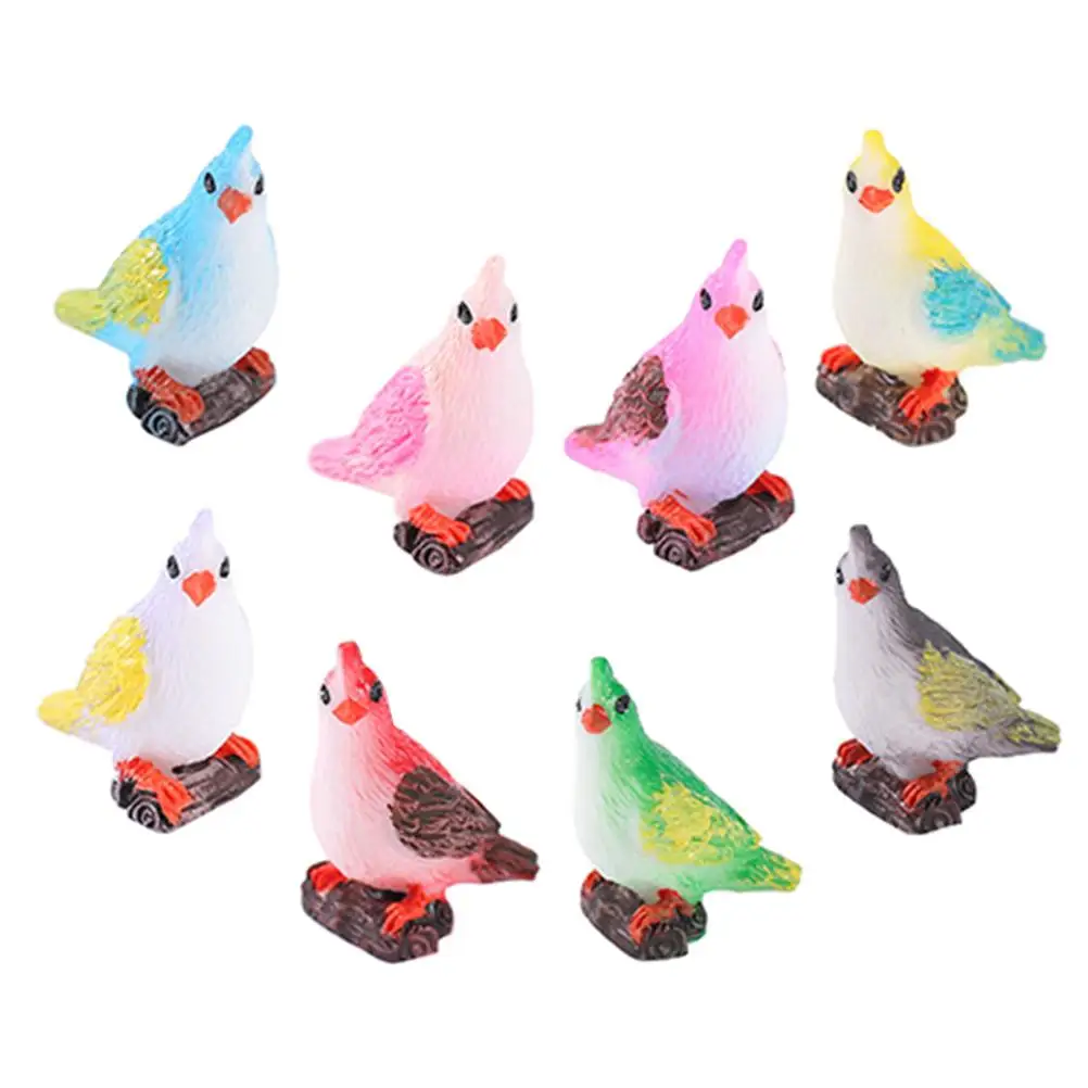 

10 Pcs Resin Birds Landscaping Figures Bird Figurine Landscape Accessories Home Resin Miniature Bird Garden Decor