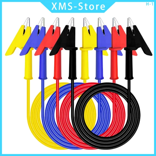 Imagen 1 del producto Cable de prueba de pinza de cocodrilo doble, Cable de abrazadera de cocodrilo de 0,5 M/1M/2M/3M/multímetro, herramienta HAVC de prueba electrónica