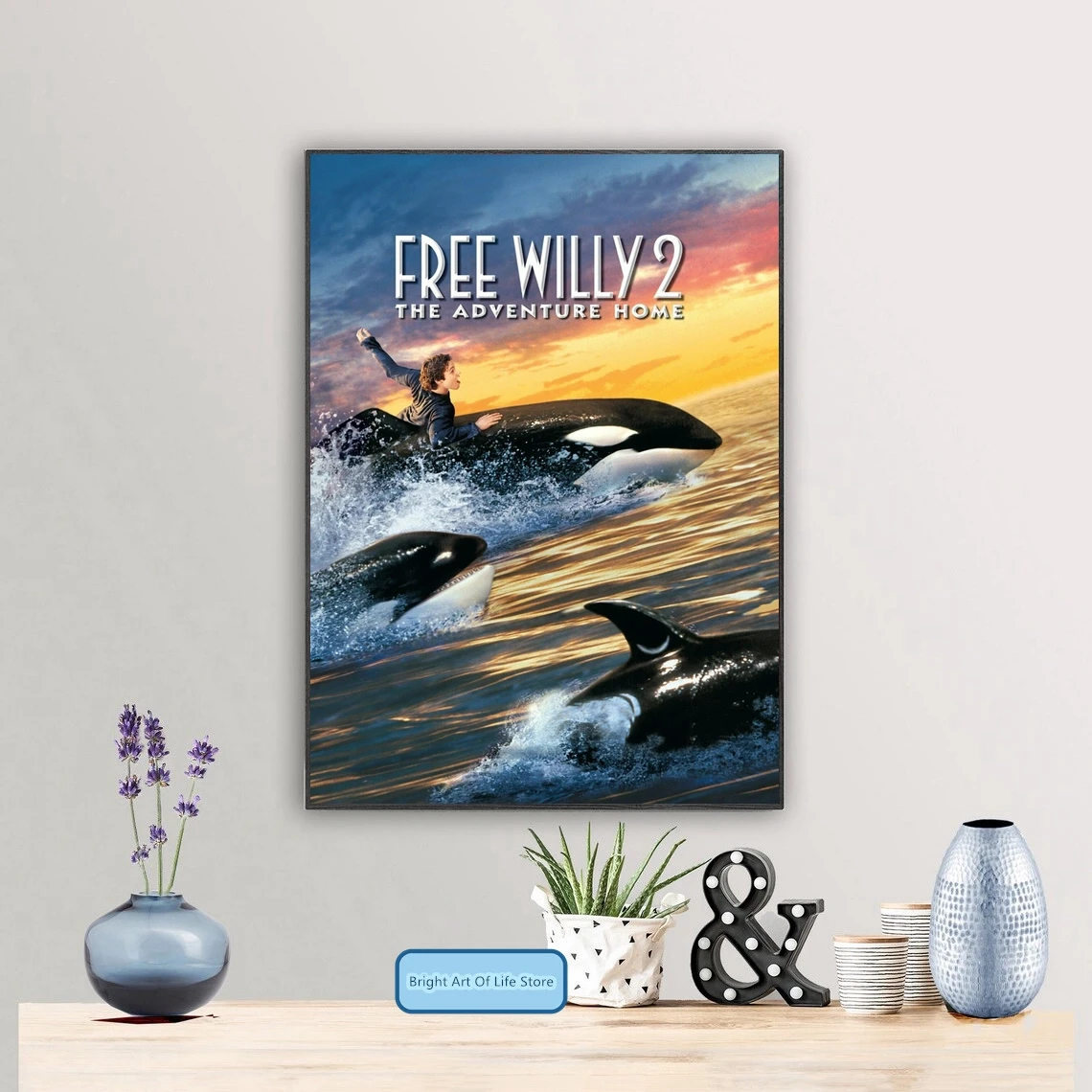 

Free Willy 2 The Adventure Home (1995) Movie Poster Cover Photo Canvas Print Wall Art Home Decor (Unframed)