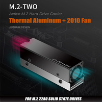 JiuShark M.2 2280 SSD Heatsink Vest PCIe 5.0 Cooler Aluminum Turbo Fan PS5 High Speed 2010 Fan Lower Noise