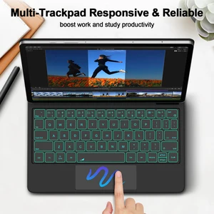 Magic Keyboard untuk Samsung Galaxy Tab S7 Plus S8 S9 + FE 11 Trackpad dengan Lampu Latar 12,4 Inci Sudut Dapat Disesuaikan Mengambang dengan Dudukan Pena 10 keypad numerik penjualan terbaik dengan tampilan - №