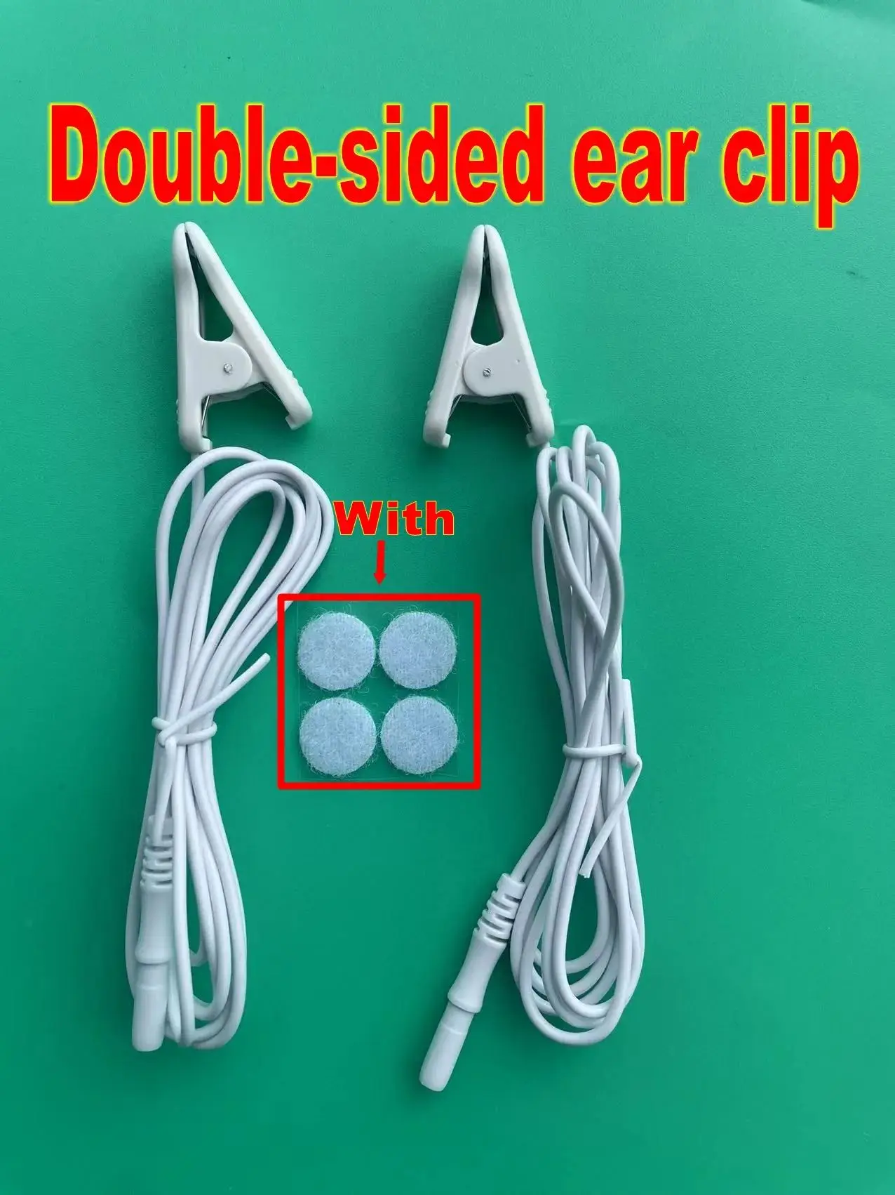 2pcs（1pair）New Double Sided EAR CLAMP CLIP ELECTRODES With Felt pads for Healy Tens Unit EMS Accessories