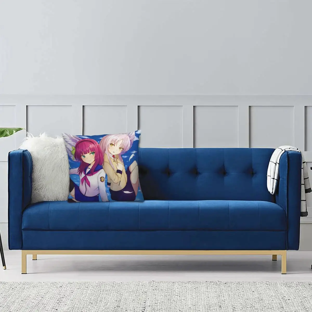 Anime Angel Beats Square Pillowcase Pillow Cover Cushion Zip Decorative Comfort Throw Pillow for Home Bedroom