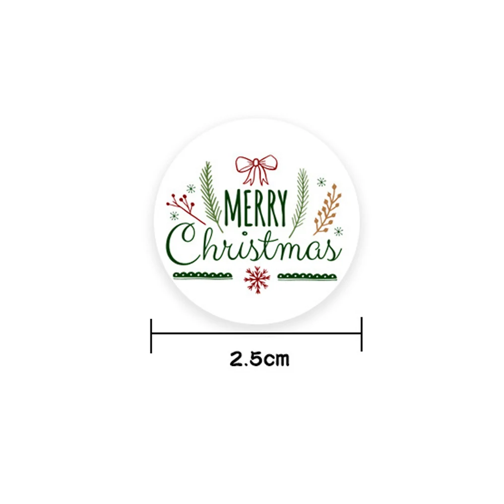 クリスマス用の粘着ラベル,500個,1インチ,日曜大工のギフト用,ベーキングギフトエンベロープ,文房具装飾