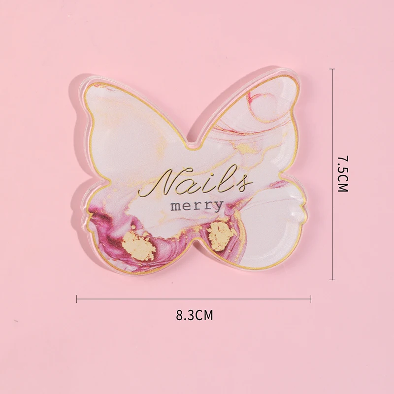 バタフライ レジン アクリル ネイル カラー パレット ジェル ポリッシュ ディスプレイ パレット ミキシング ペイント プレート ネイル アート ディスプレイ ショー シェルフ