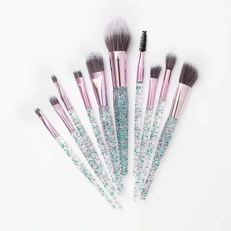 Zestaw 10 pędzli do makijażu Profesjonalne miękkie pędzle do detali Pędzel do różu Pędzel do podkładu Korektor Cienie do powiek Narzędzia kosmetyczne Akcesoria do makijażu