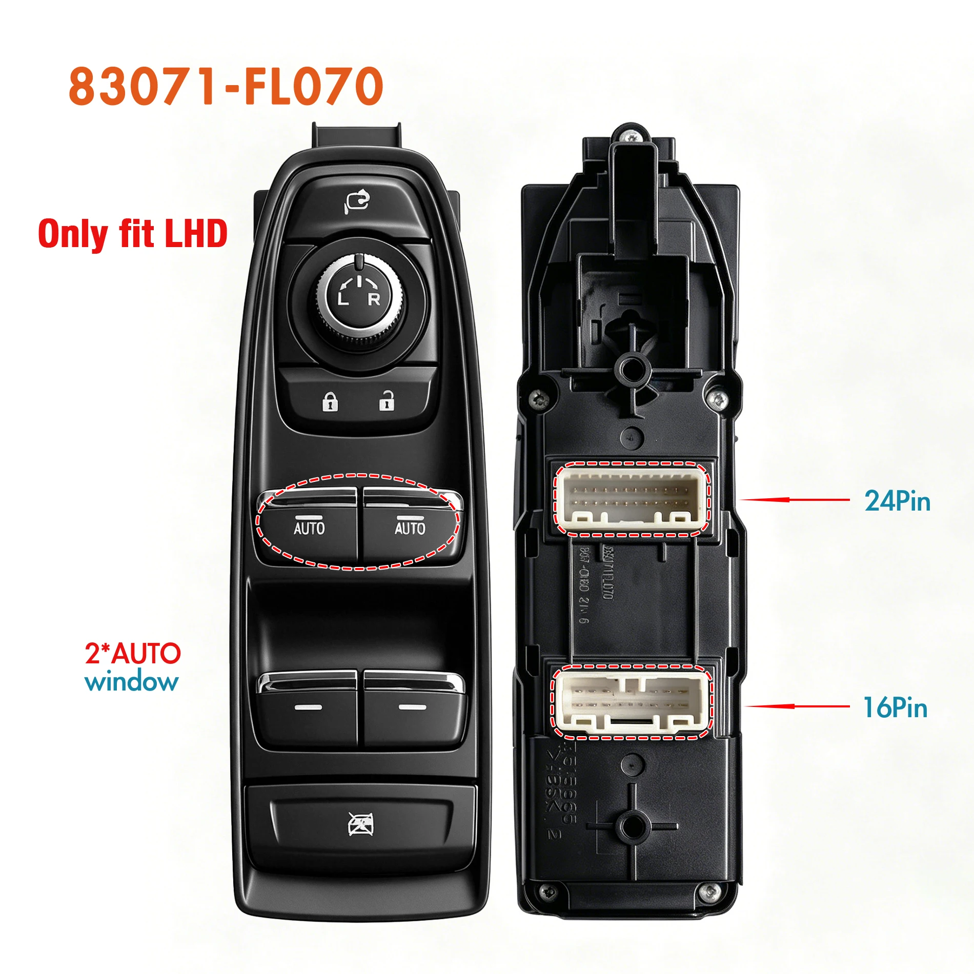 83071-FL070 For Subaru Crosstrek XV Forester 2018-2023,Front Left Driver Side Power Window Switch Glass Lifter Control Button view 4