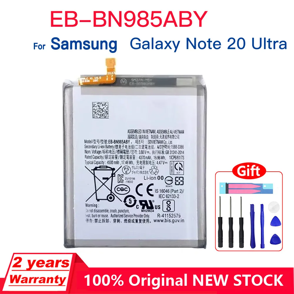 Genuine EB-BN985ABY 4500mAh Replacement Battery For Samsung Galaxy Note 20 Ultra Note20 Ultra Phone Batteries+Tools