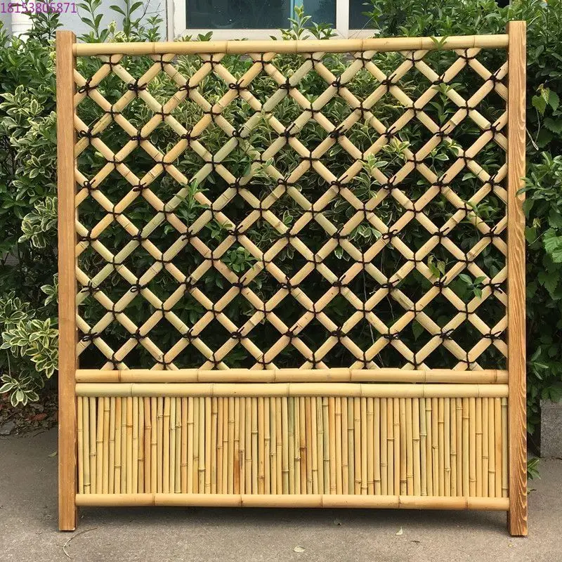Outdoor courtyard fence wall Carbonized bamboo fence Partition fence