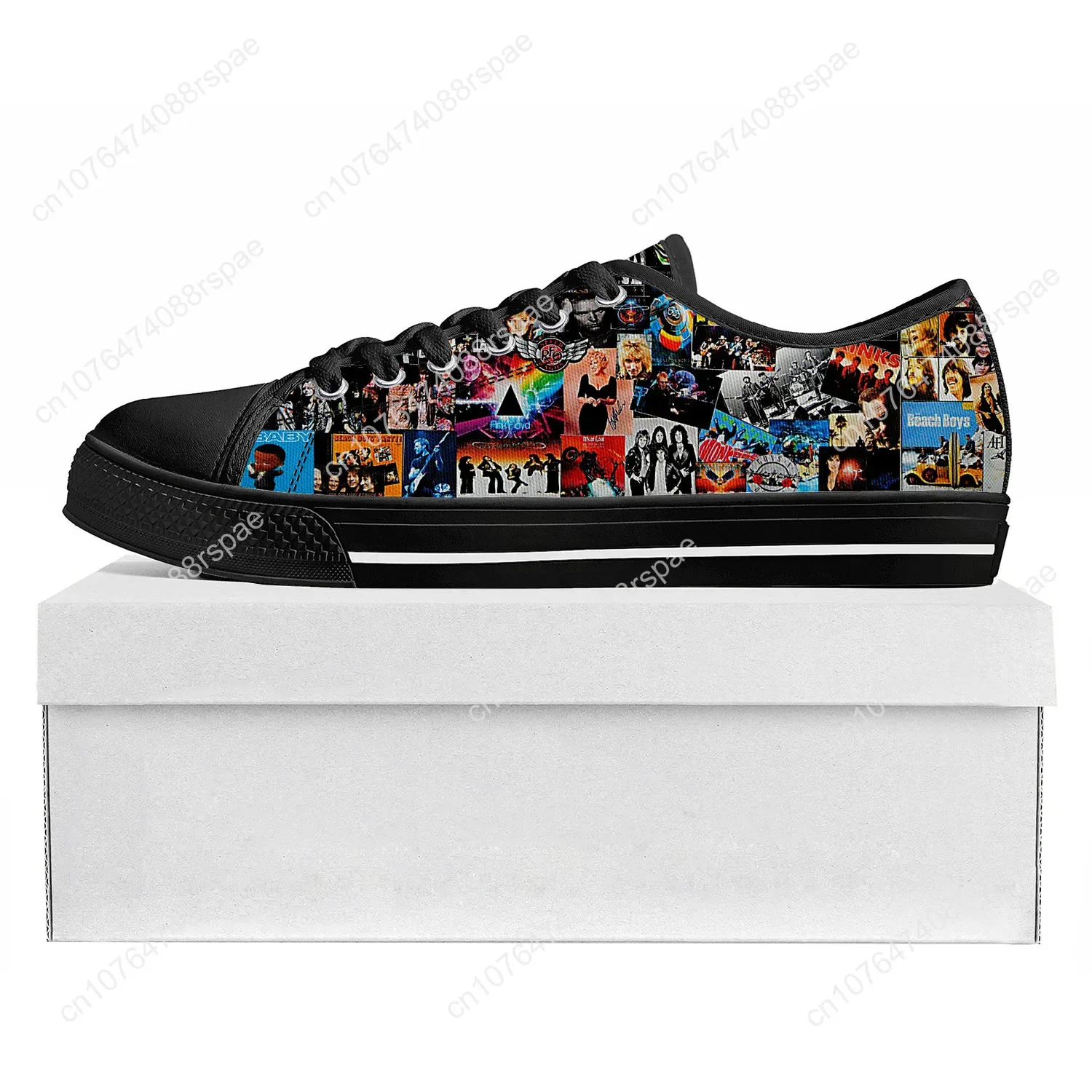 Rock Band Collage Pop Low Top High Quality Sneakers Mens Womens Teenager Canvas Sneaker  Prode Casual Couple Shoes Custom Shoe