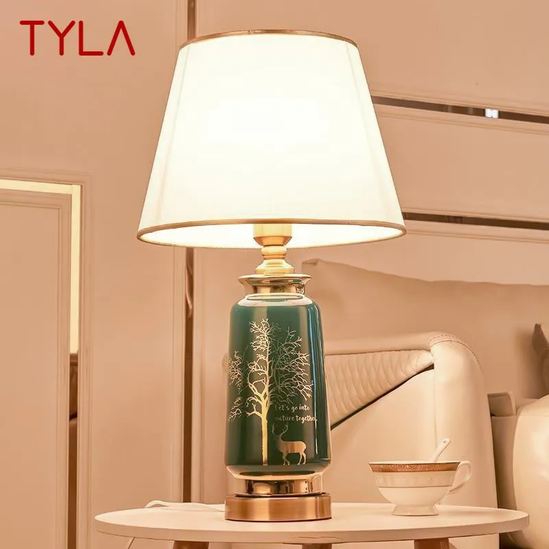 

TYLA Modern Ceramics Table Lamp LED Nordic Creative Deer Decor Desk Light Fashion for Home Living Room Bedroom Bedside